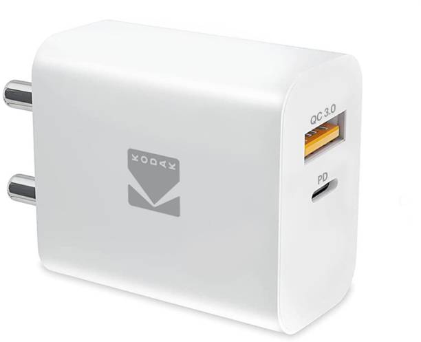 Kodak KD40003 20W PD Adapter, PD+QC USB Wall Charger BIS Certified 1.5 A Multiport Mobile Charger