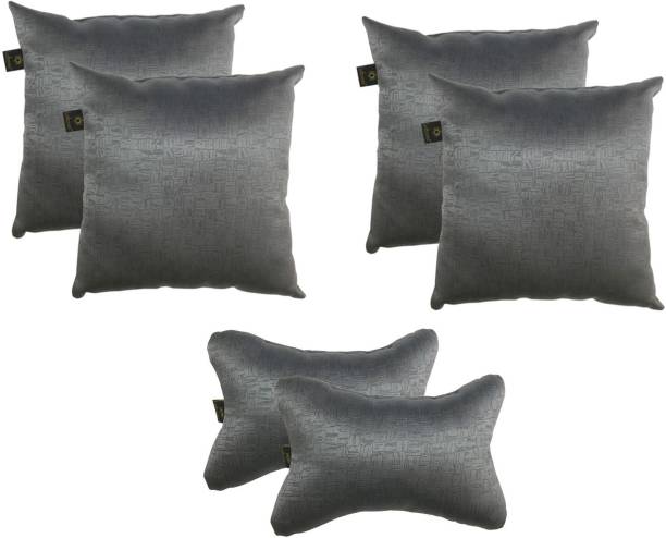 Lushomes Grey Polyester Car Pillow Cushion for Universal For Car