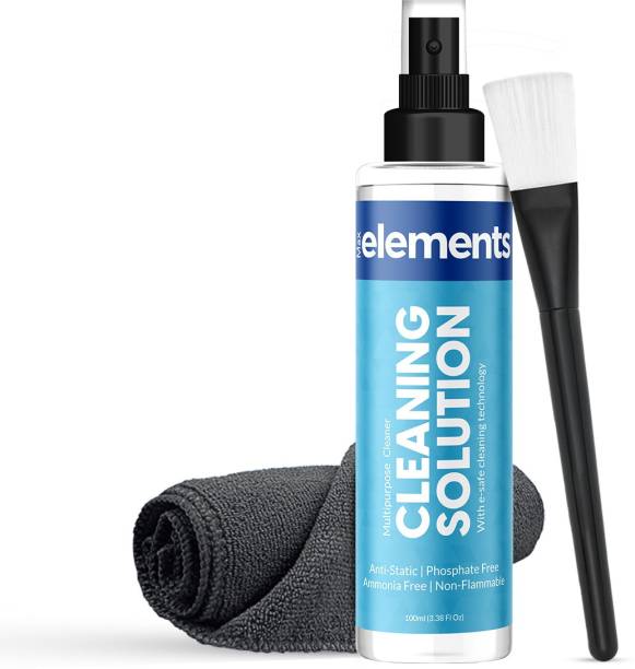 MaxElements 3 in 1 Professional Screen Cleaning Kit Cleaner with 1 Solution, Cloth & Brush for Laptops, Mobiles, Gaming, Computers