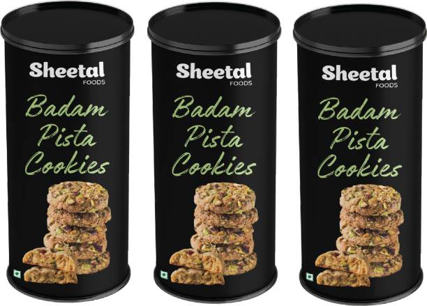 SHEETAL FOODS Badam Pista Cookies (pack of 3 X 170g) Cookies