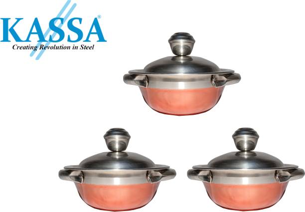kassa KASSA ARISTO 12 CM SET OF 3 Copper Induction Bottom Non-Stick Coated Cookware Set