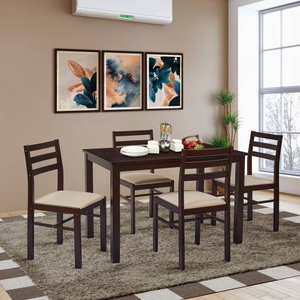 TADesign Joyce 1 Dining Table & 4 Dining Chairs Solid Wood 4 Seater Dining Set