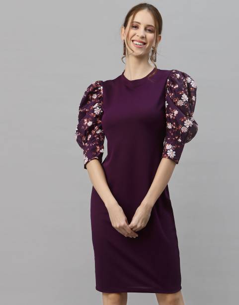 Women Bodycon Purple Dress Price in India