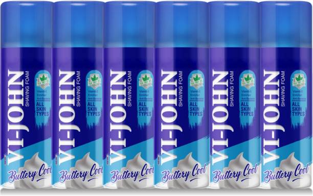 VI-JOHN Shaving Foam Gift Combo (50 gm Each) | Men Grooming Gift Set | Pack Of 6