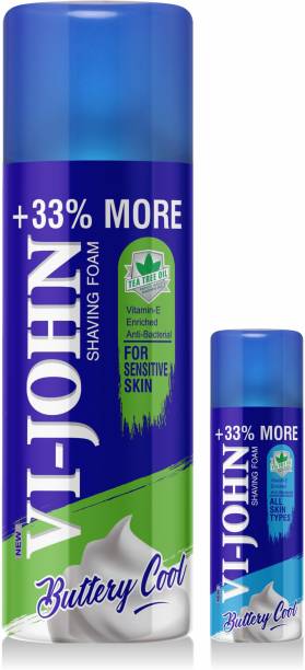 VI-JOHN Shaving Foam Sensitive Skin 400 g & All Skin Type 100 g (500 g)