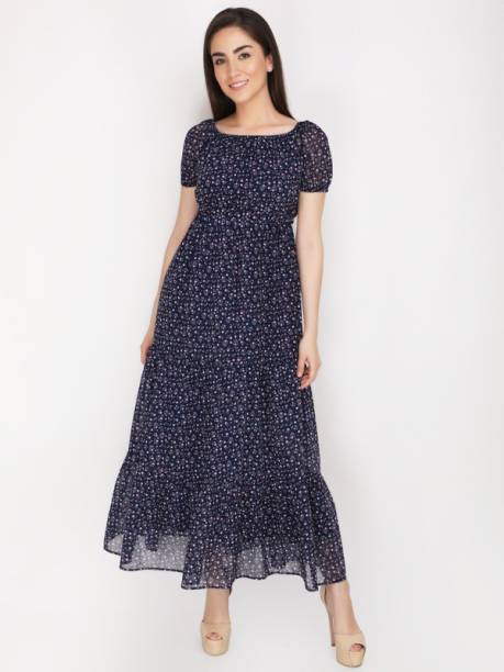 Women A-line Blue Dress Price in India