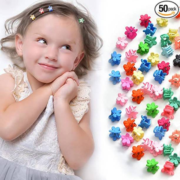 NANDANA COLLECTIONS Pack of 50 Pcs Premium Quality Mini Flower Clutch for Kids Women Hair Claw