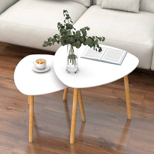 Furniture Hub Nesting Coffee Set of 2 Side Table for Living Room Balcony Office Home Engineered Wood Coffee Table