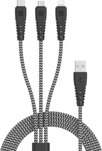 Portronics USB Type C Cable 3 A 1.2 m Konnect Spydr 31 3-in-1 Multi Functional