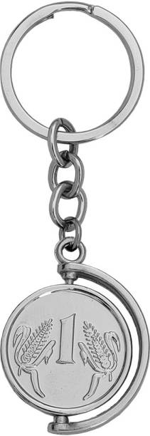 M Men Style One Rupee Coin Rotational Symbol Keyring keyring Skey2022230 Key Chain