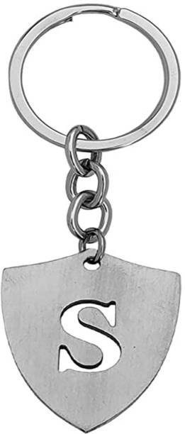 AFH S' Alphabet Initial Letter Personalized Silver Stainless Steel Decorative Gift Key Chain