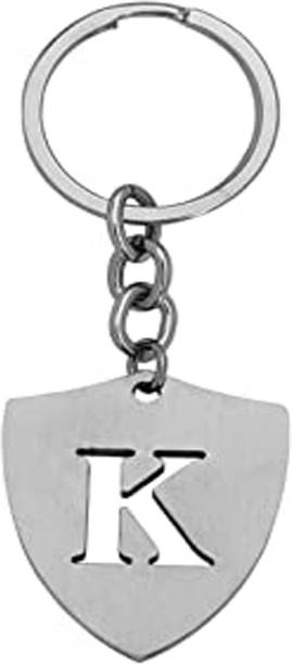 AFH K' Alphabet Initial Letter Personalized Silver Stainless Steel Decorative Gift Key Chain