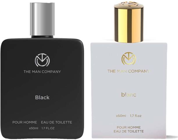 THE MAN COMPANY Blanc EDT (50ml) & Black EDT (50ml) Long Lasting Perfume Gift Set Eau de Toilette  -  100 ml