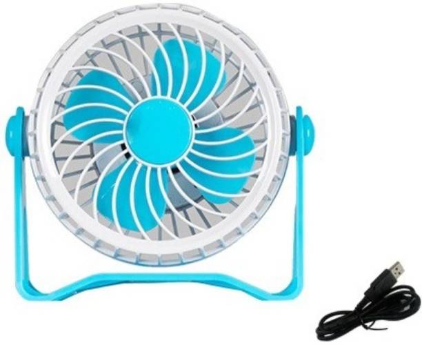 SPOMI RECHARGEABLE MINI TABLE FAN WITH AC/DC OPERATED FOR HOME 90 mm 4 Blade Table Fan