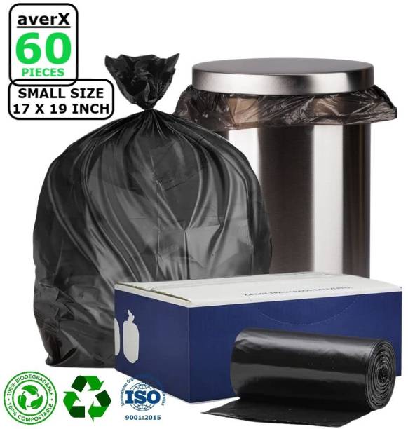 averX Premium Garbage Bags (Black, Small, 17x19 inches) - 30 Bags/ Roll Pack of 2 Small 20 L Garbage Bag