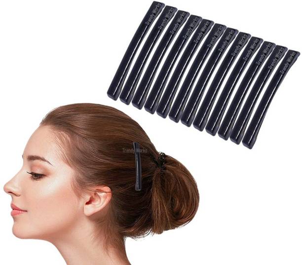 Trendy Works (12 Pcs) Side Hair Barrettes Hair Accessories for Women, Girls (6.5cm Length) Back Pin