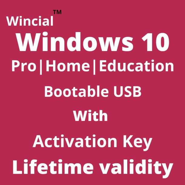 wincial Windows 10 Bootable USB with Activation Key 32Bit 64Bit Pro/Home/Education Install Repair Format or Fix your PC (16GB Pendrive)