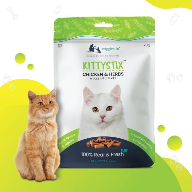 Wiggles Kittystix Cat Treats for Kittens Kitty Soft, 70g-Tasty Training Snacks Eyesight Chicken Cat Treat