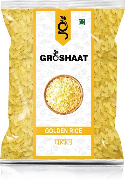 Groshaat Golden Rice ( Golden Sella Rice) - 2Kg (Pack of 1) Golden sella chawal Yellow Baskati Rice (Long Grain)