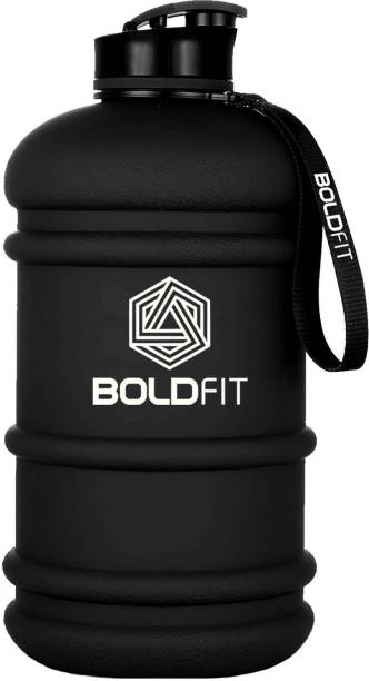 BOLDFIT Gym Gallon Water Jug Bottle (2.2 Litre, Extra Large Matt Gallon Black) 2200 ml Sipper