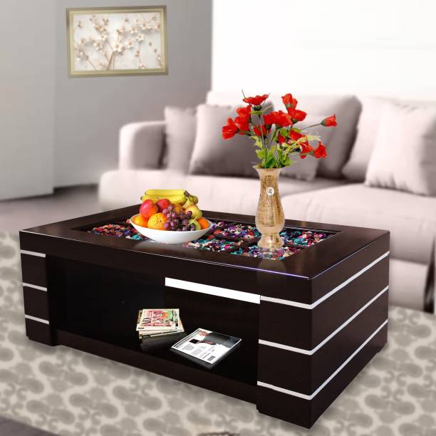 ELTOP Wooden Furniture Rectangle Coffee Centre Table With For Living Room Glass Coffee Table