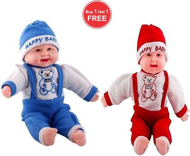Mandisha HAPPY BABY LAUGHING TOUCH SENSOR MUSICAL DOLL, MULTICOLOUR BUY 1 GET 1 FREE