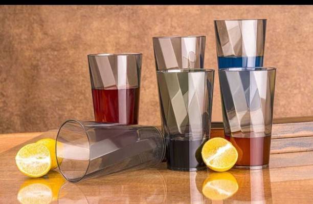 Hubox (Pack of 8) Twister-Black -8 Glass Set Water/Juice Glass