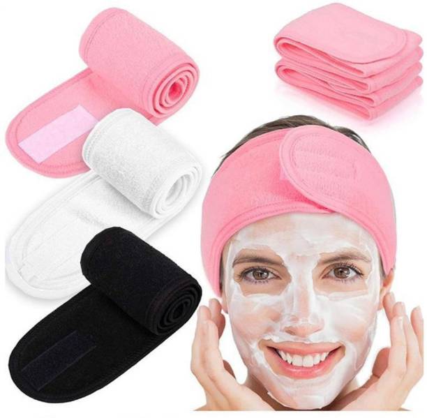 SMB ENTERPRISES Spa Headband Facial Make up Hair Band Adjustable Washable Head Wrap Makeup Headband
