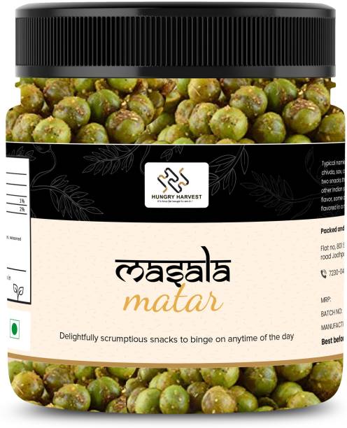 HUNGRY HARVEST Masala Green Matar| Roasted Pea|Green Salty Masala Peas/Vatana| Jar Pack