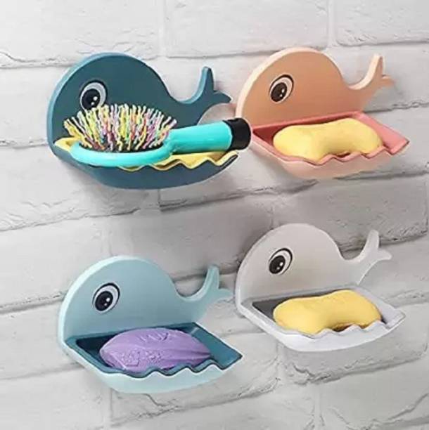 WAIT2SHOP Plastic Soap Holder Beautiful Fish Shape Sop Dish Case Holder Bathroom Accessory