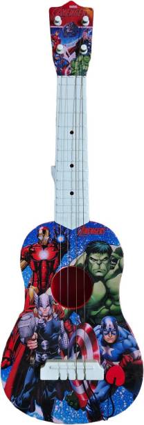 SVE Modern Cartoon Printed Plastic 4–String Acoustic Guitar Learning Toy For Kids