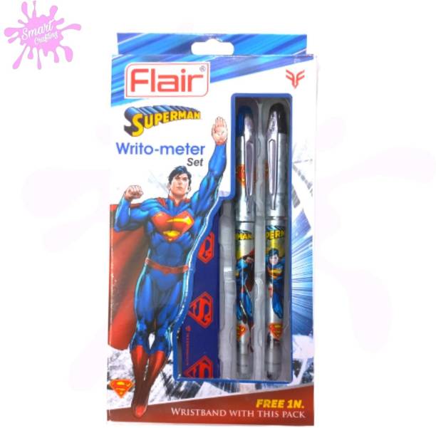 SmartCrafting Flair Ball Pens 2 Pens Set With Wrist Rubber Band Set|Cute Ball Pen(Flair Pens) Ball Pen