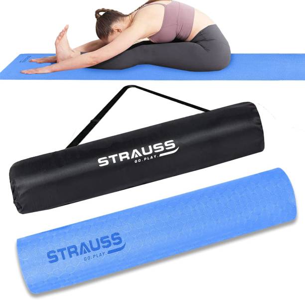 Strauss Anti Skid TPE Yoga Mat with Carry Bag 4 mm Yoga Mat