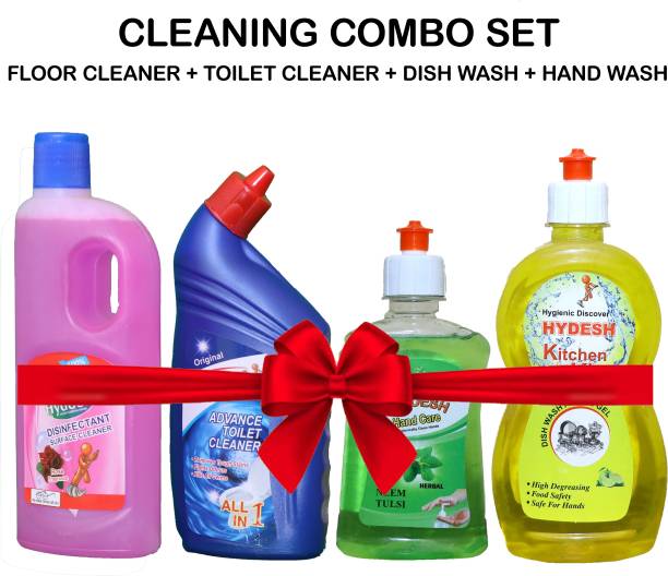 hydesh Cleaning Combo Set Floor Cleaner, Toilet Cleaner, Dish Wash, Hand Wash Liquid Toilet Cleaner