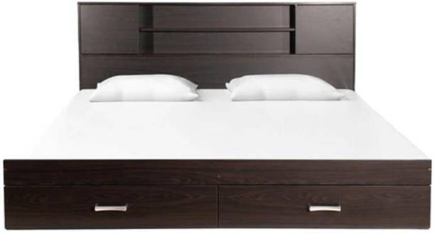 Torque Jonas King Size Bed With Drawer Storage For Bedroom (Brown) Engineered Wood King Box Bed