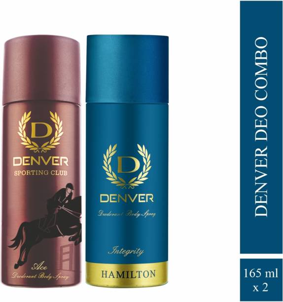 DENVER Ace and Integrity Body Deo Spray Long Lasting Set of 2 Deodorant Spray  -  For Men
