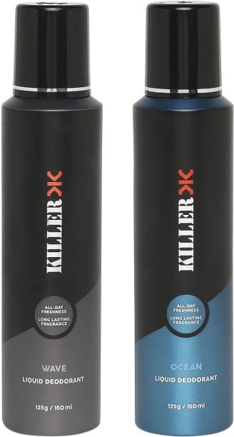 KILLER OCEAN 150 ml + WAVE 150 ml DEODARANT Deodorant Spray  -  For Men