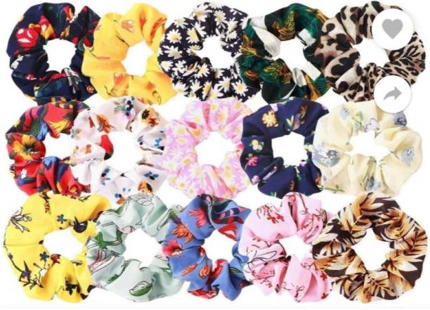 DEEGLO Soft Satin Scrunchie (Pack of 15) Rubber Band