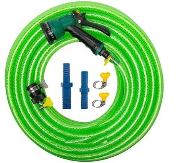 Anshienterprises (Size 1/2 inch -Length: 5Meters)with 8 Mode Sprayer Nozzle,Garden,CarWash (Size 1/2 inch -Length: 5Meters)with 8 Mode Sprayer Nozzle,Garden,CarWash Hose Pipe