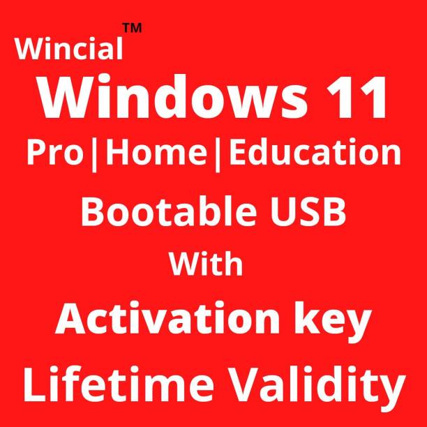wincial Windows 11 Bootable USB with Activation Key Pro/Home/Education Install Repair Format or Fix your PC (16GB Pendrive)
