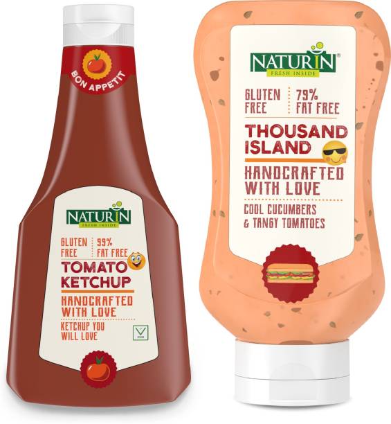 Naturin Combo Pack of 2- Tomato Ketchup 400g and Thousand Island 290g Sauce & Dip
