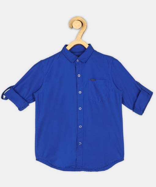 METRONAUT by Flipkart Boys Solid Casual Blue Shirt