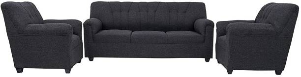 Torque Adam 5 Seater Fabric Sofa for Living Room (Dark Grey, 3+1+1) Fabric 3 + 1 + 1 Sofa Set