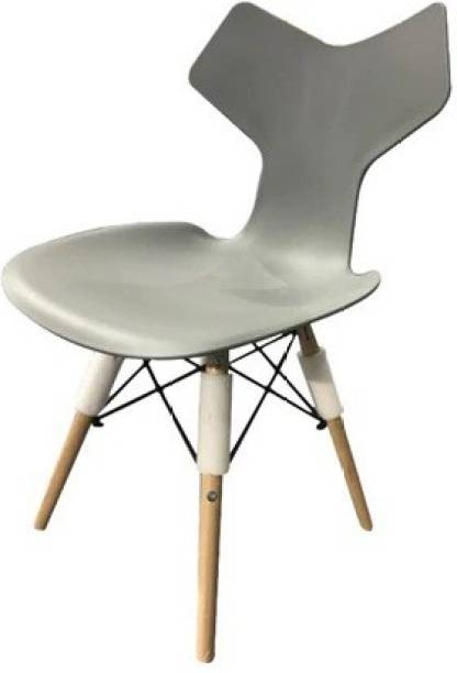 Lakdi - The Furniture Co. Wood & Stainless Steel Metal Legs Frame Chair for Home,Cafe & Outdoor Solid Wood Outdoor Chair
