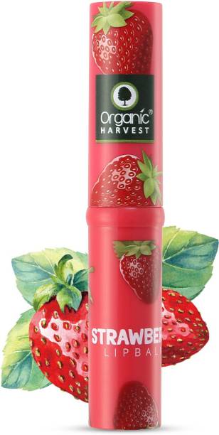 Organic Harvest Strawberry Flavour Lip Balm Enriched With Vitamin E & Benefits Of Mango Butter Strawberry