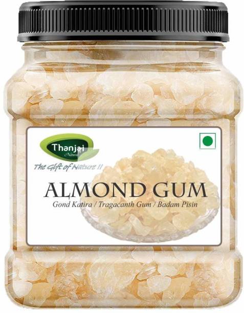 THANJAI NATURAL Gond Katira Pure Organic Dried gum 500g JAR | ALMOND GUM | BADAM PISIN | TRAGACANTH GUM Seed