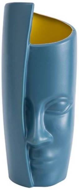 Satyam Kraft 1 Pcs Unbreakable Vase For flower Decor, Home, Office- Blue Microfibre Vase