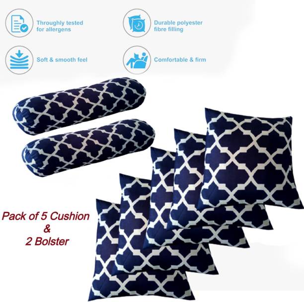 AUCRAFTSHOME Microfibre Geometric Cushion Pack of 7