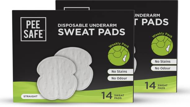 Pee Safe Disposable Underarm Sweat Pad Straight, 14 Pair Sweat Pads
