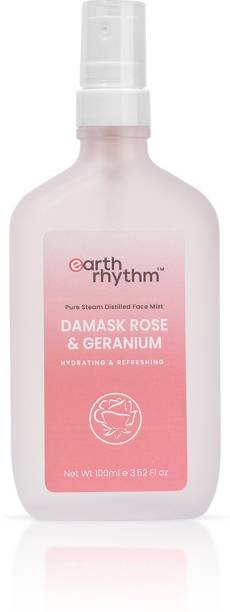 Earth Rhythm Damask Rose & Geranium Face Mist Toner, Minimizing Pores & Maintain pH - 100ml Men & Women